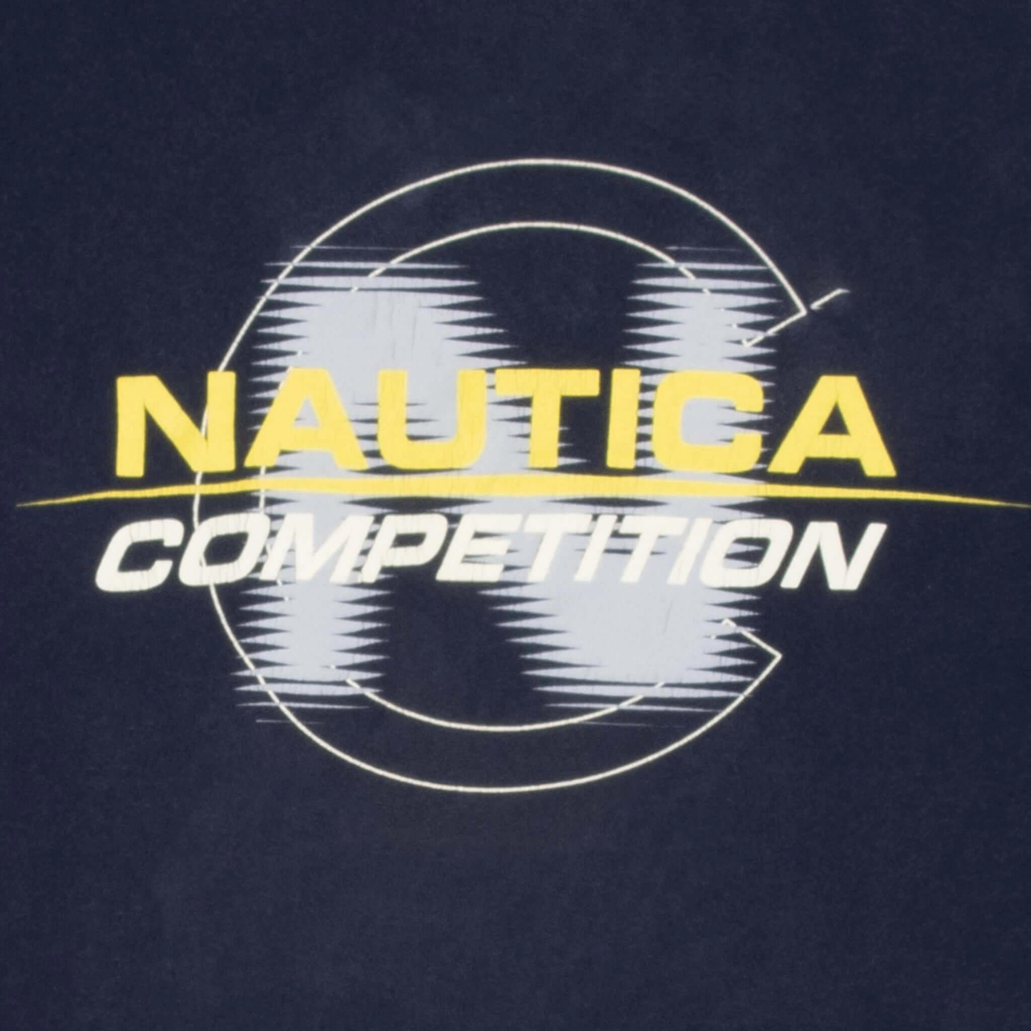 VINTAGE NAUTICA COMPETITION BLUE TEE SHIRT 1990S XL MADE IN USA