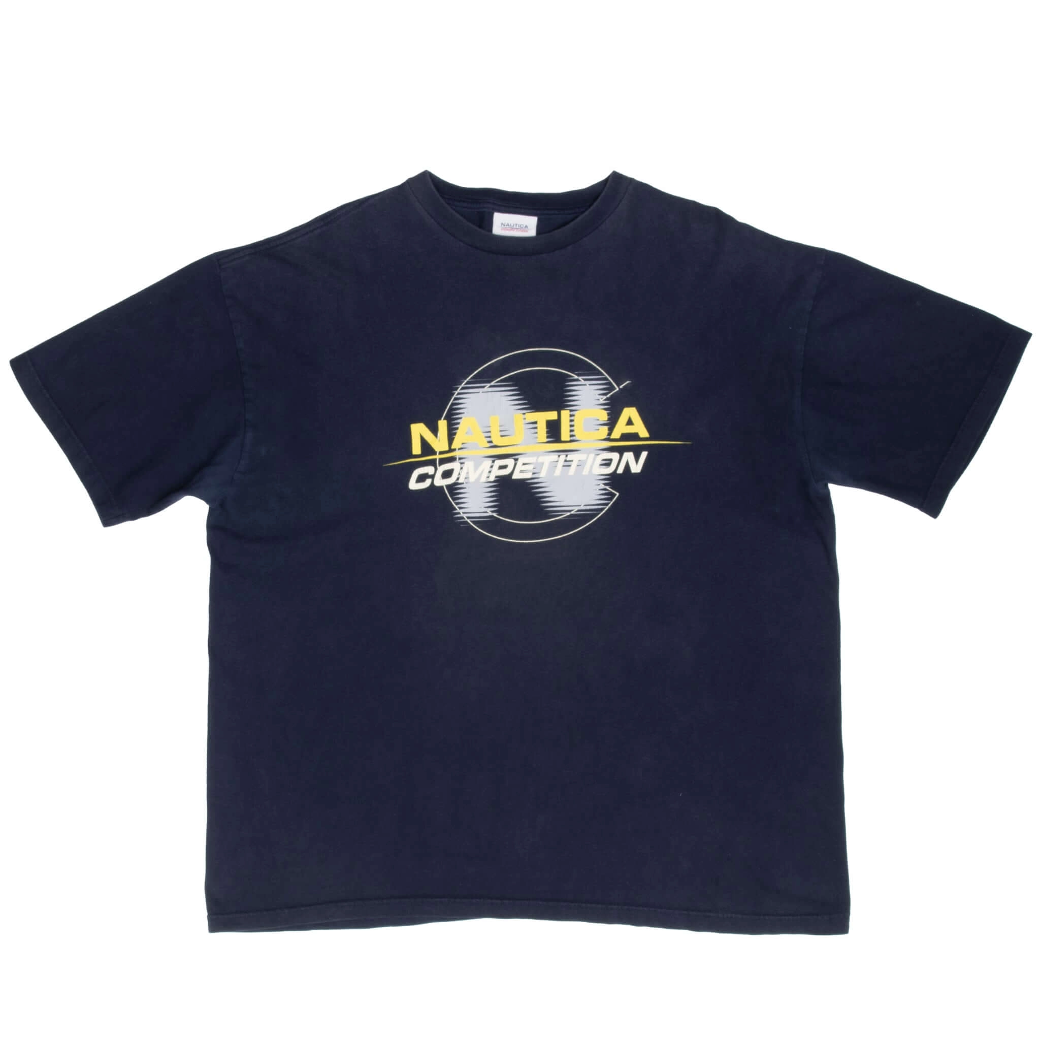 VINTAGE NAUTICA COMPETITION BLUE TEE SHIRT 1990S XL MADE IN USA