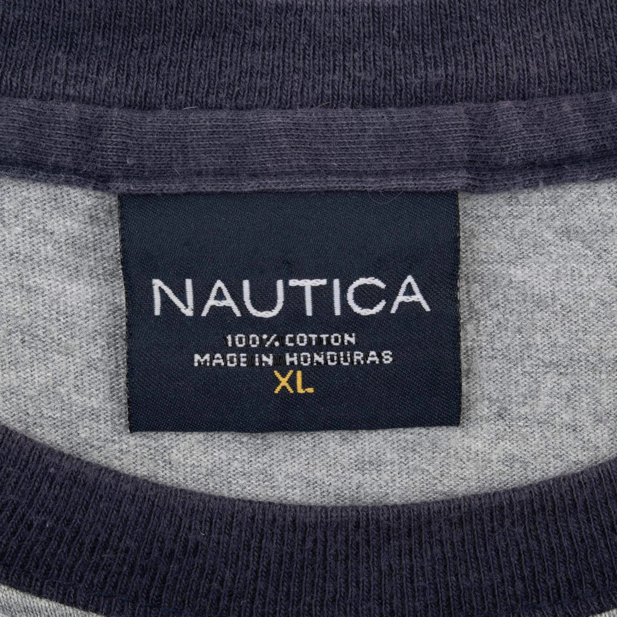VINTAGE NAUTICA GREY TEE SHIRT 2000S XL