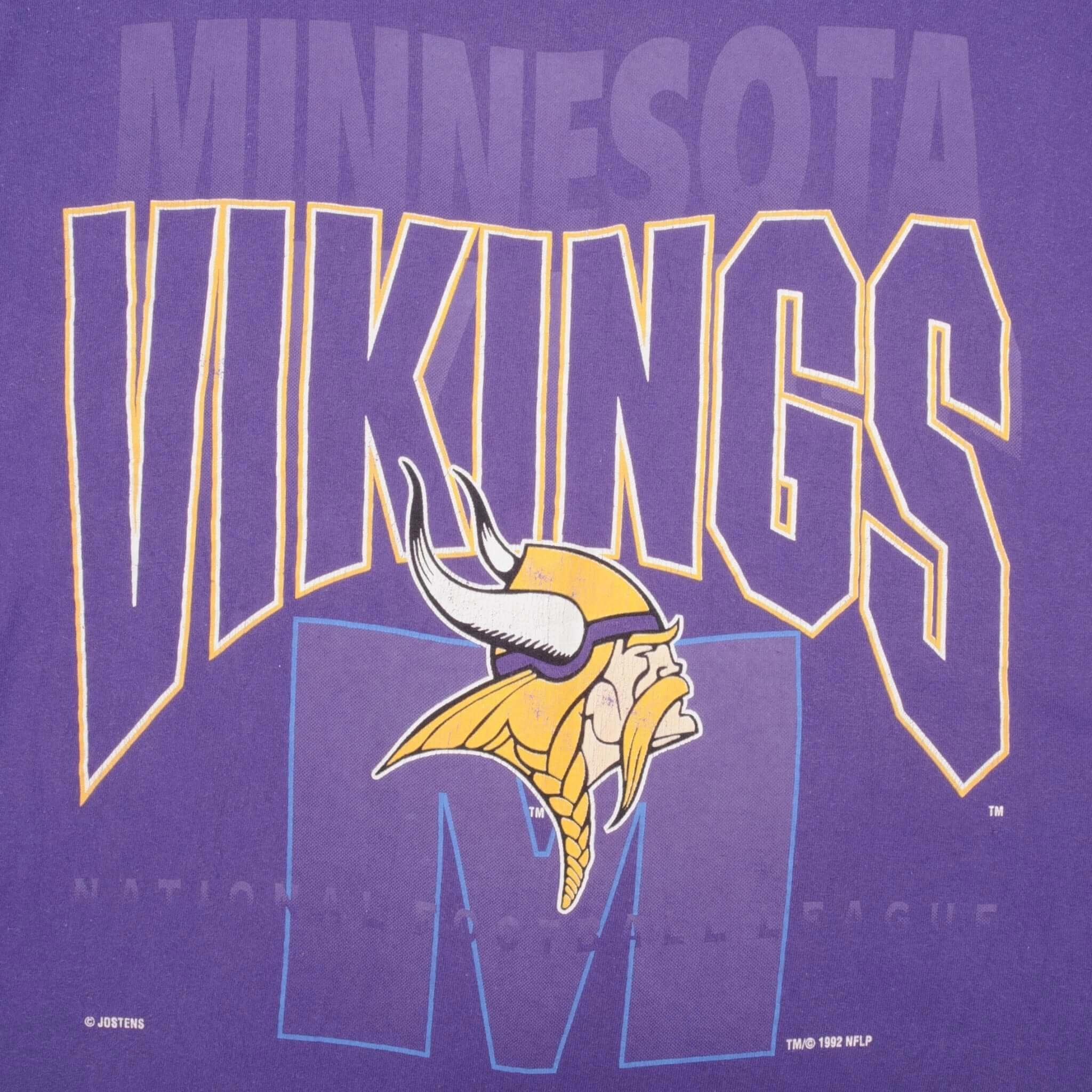 VINTAGE NFL MINNESOTA VIKINGS 1992 TEE SHIRT SIZE LARGE MADE IN USA