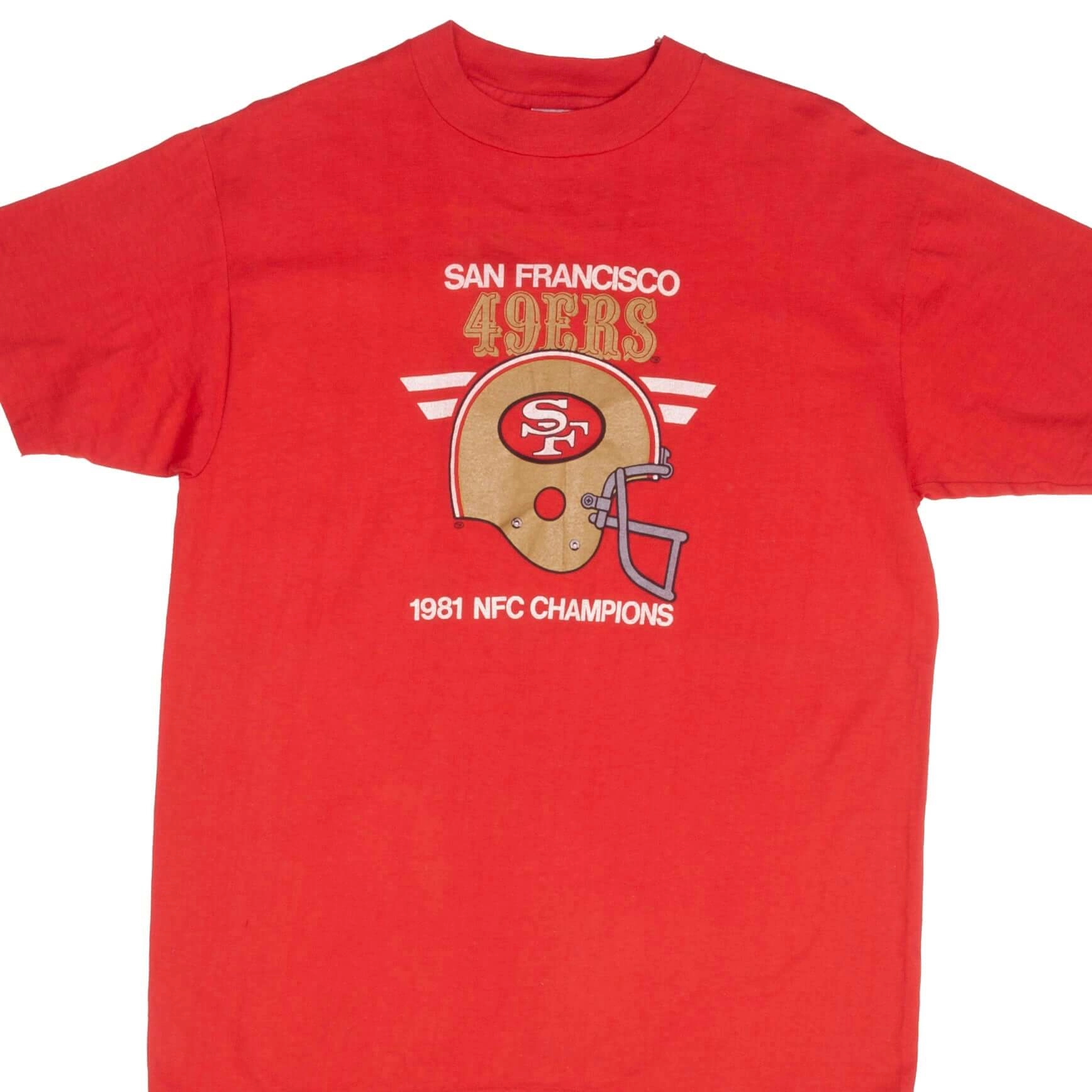 VINTAGE NFL SAN FRANCISCO 49ERS NFC CHAMPIONS 1981 TEE SHIRT LARGE MADE IN USA