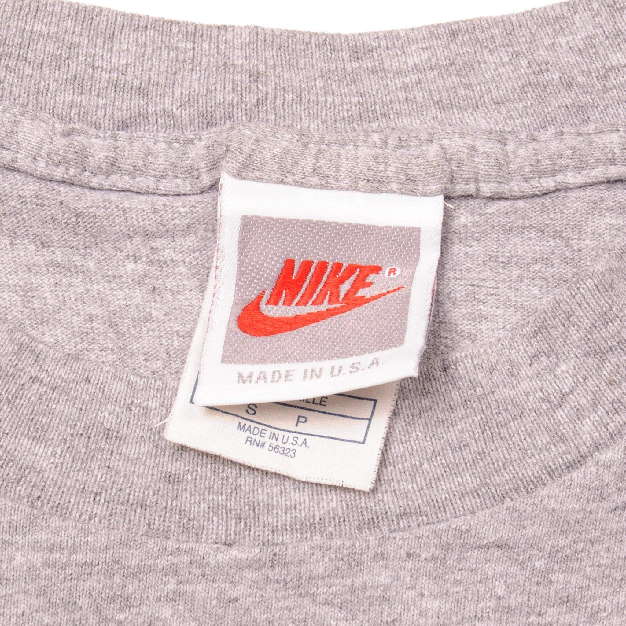 VINTAGE NIKE BIG SWOOSH TEE SHIRT 80s 90s SIZE SMALL MADE IN USA