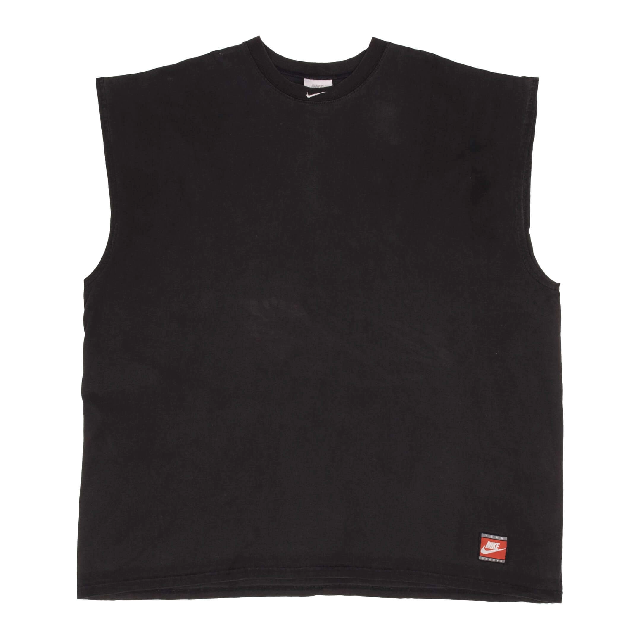 VINTAGE NIKE CENTER SWOOSH BLACK TANK TOP TEE SHIRT 1990S SIZE 2XL