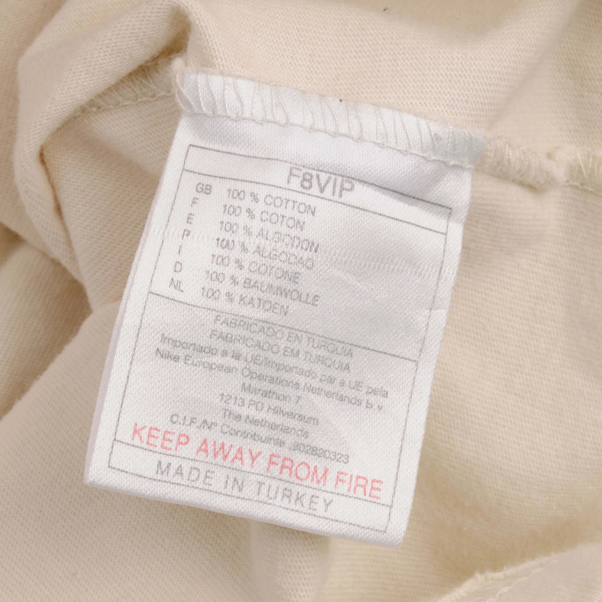 VINTAGE NIKE CLASSIC SWOOSH BEIGE TEE SHIRT 1990S SIZE MEDIUM