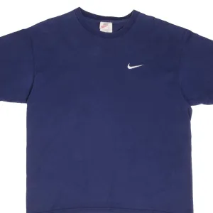VINTAGE NIKE CLASSIC SWOOSH BLUE TEE SHIRT 1990S SIZE LARGE MADE IN USA