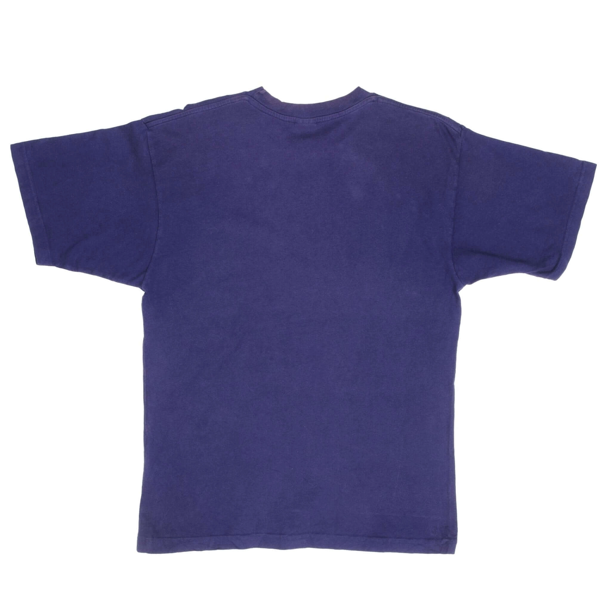 VINTAGE NIKE CLASSIC SWOOSH BLUE TEE SHIRT 1990S SIZE MEDIUM