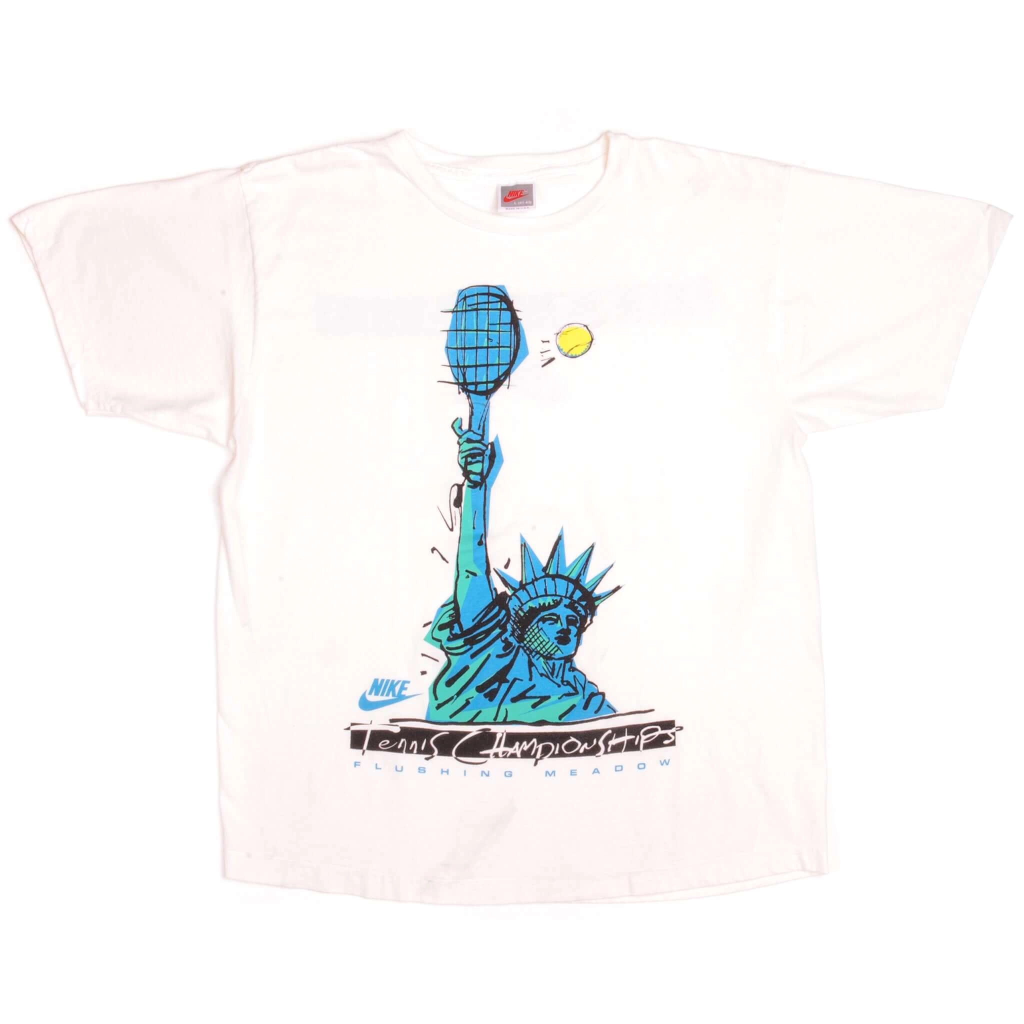 VINTAGE NIKE TENNIS CHAMPIONSHIPS TEE SHIRT 1987-1992 SIZE LARGE MADE IN USA