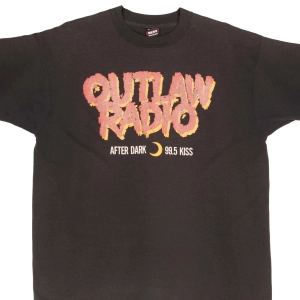 VINTAGE OUTLAW RADIO AFTER DARK 99.5 KISS TEE SHIRT 1990S SIZE XL MADE IN USA