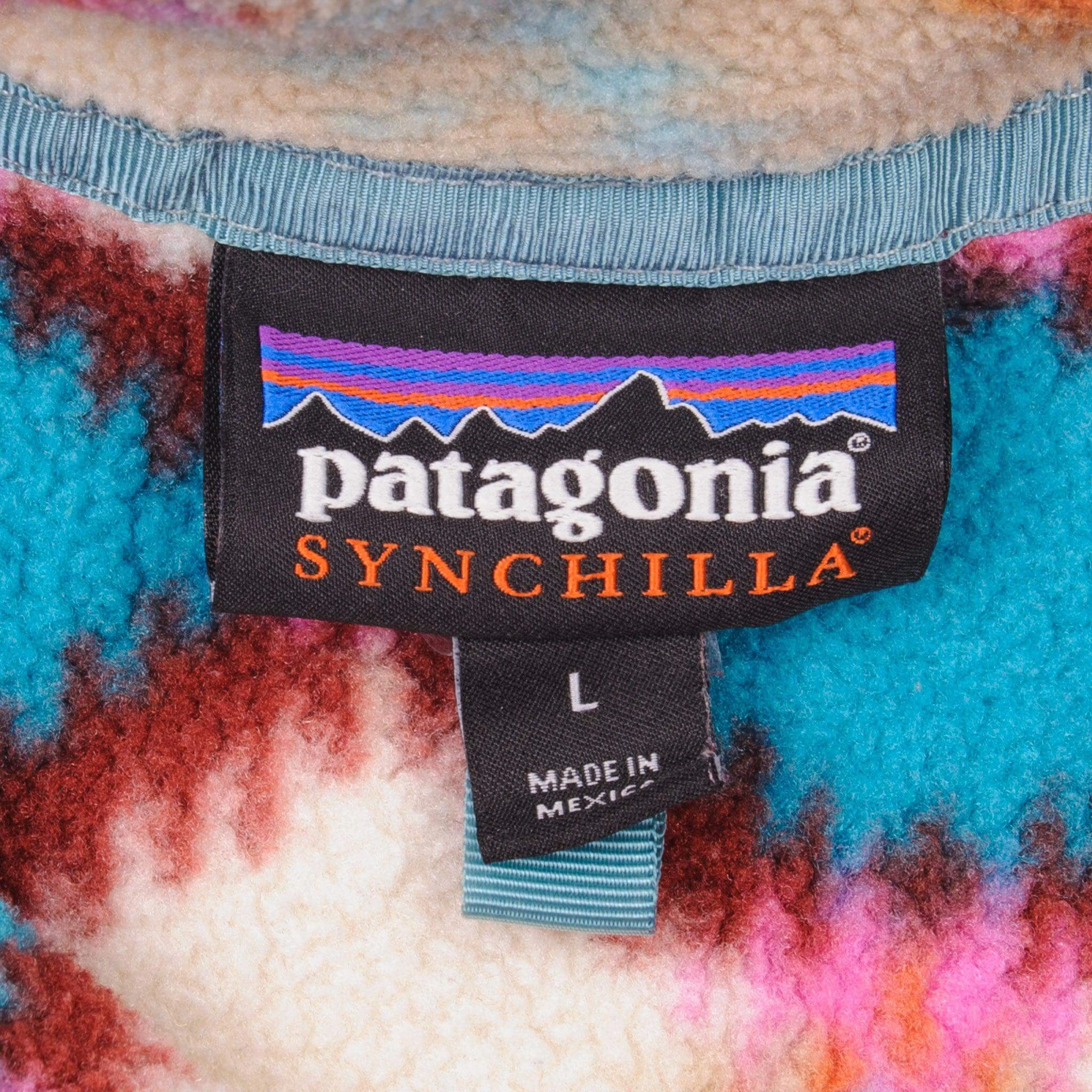 VINTAGE PATAGONIA SYNCHILLA SNAP T MONOGRAM FLEECE PULLOVER LARGE
