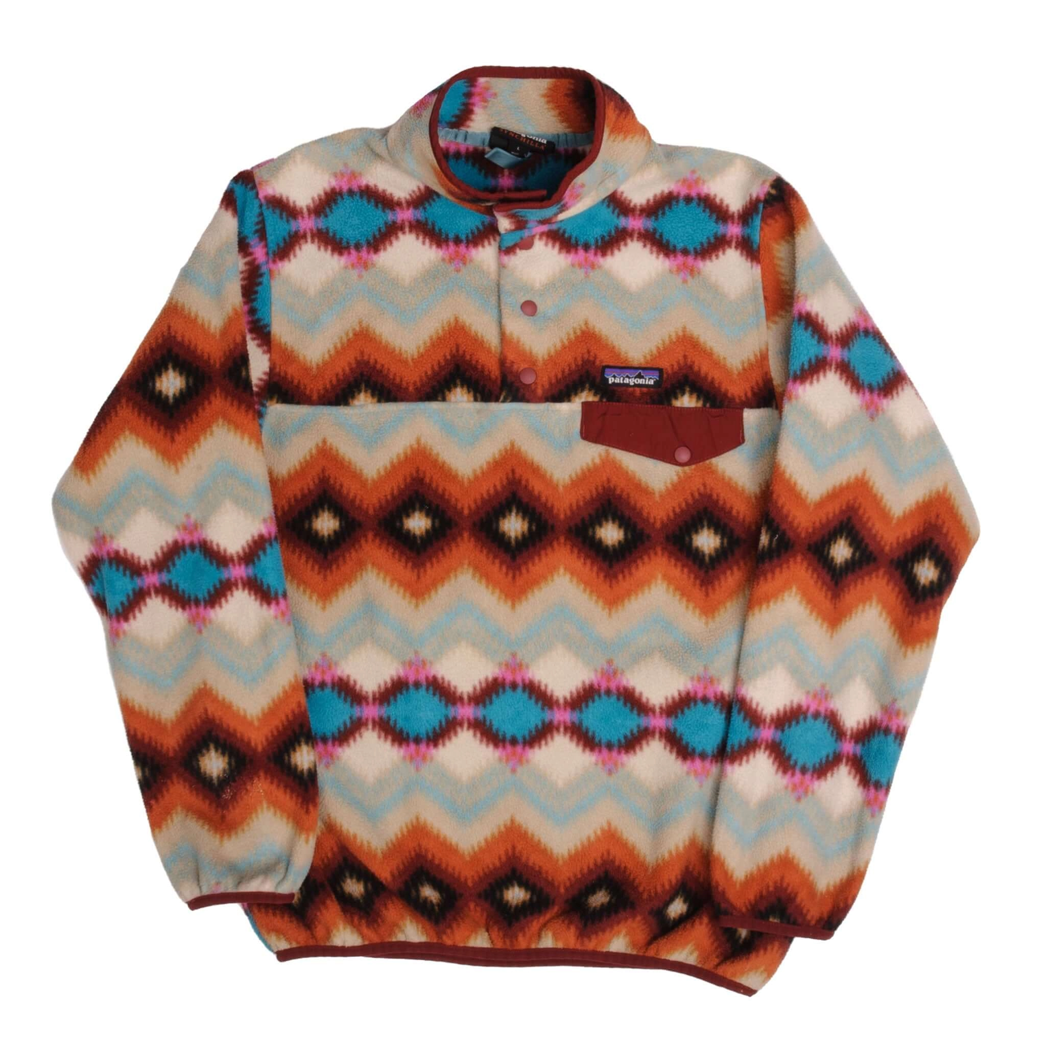 VINTAGE PATAGONIA SYNCHILLA SNAP T MONOGRAM FLEECE PULLOVER LARGE