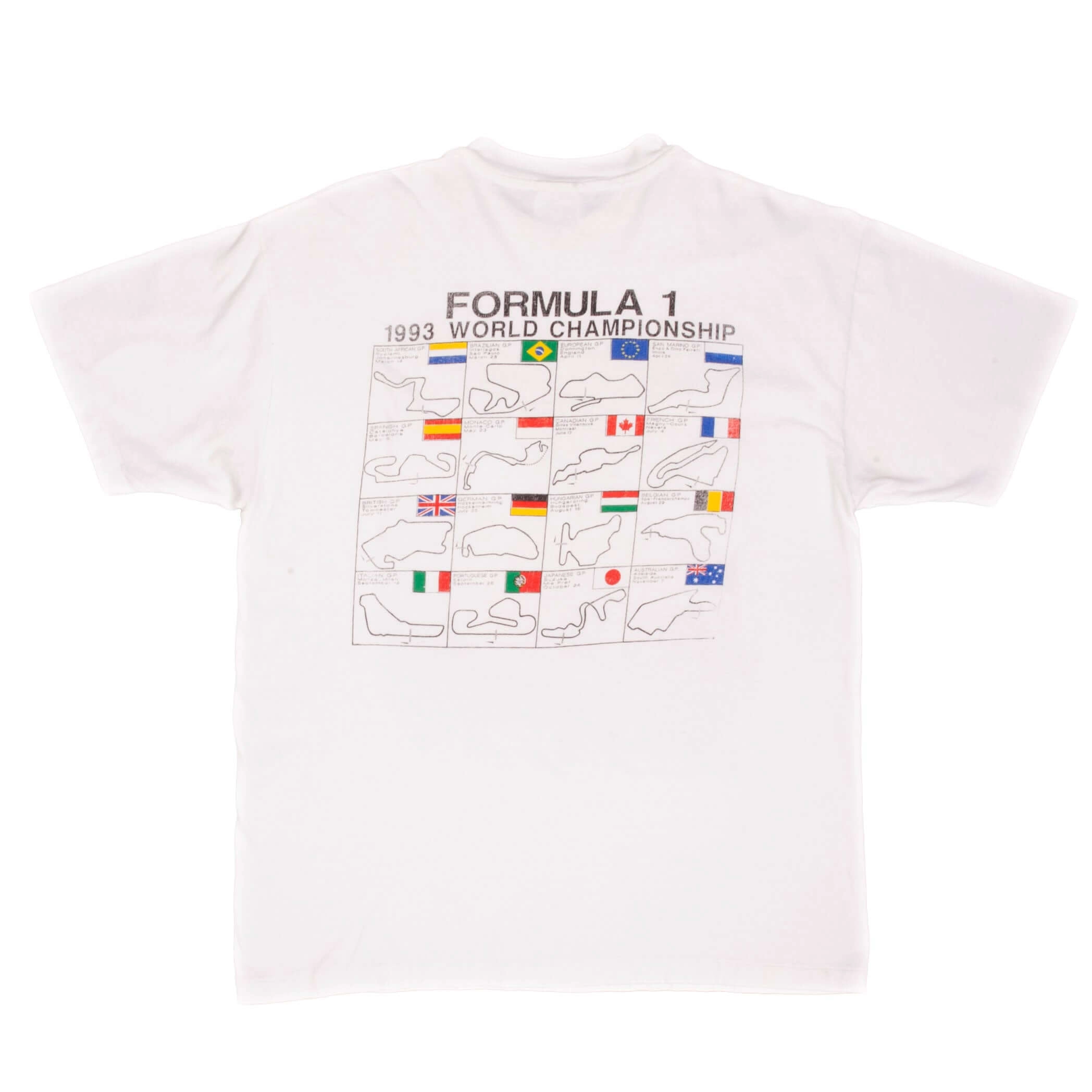 VINTAGE RACING F1 1993 WORLD CHAMPIONSHIP TEE SHIRT LARGE MADE IN USA