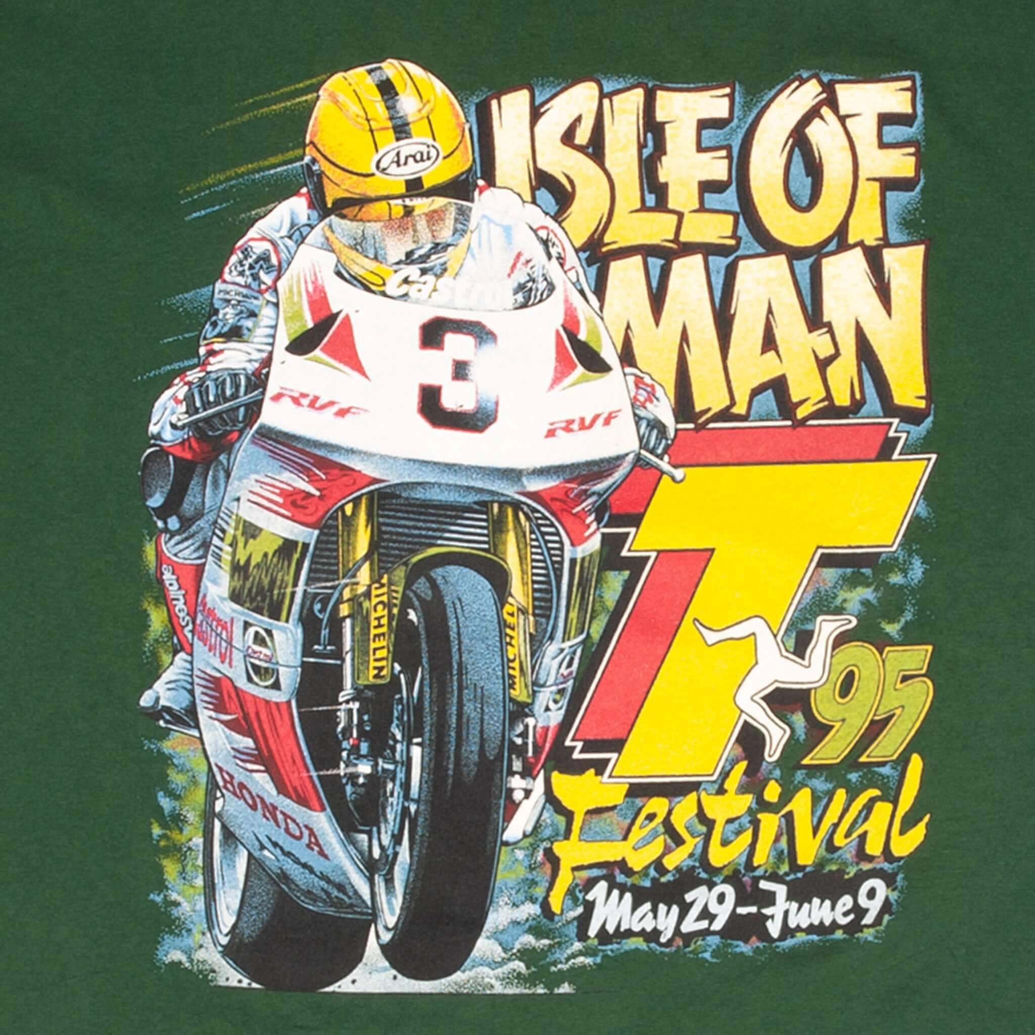 VINTAGE RACING MOTO GP ISLE OF MAN TOURIST TROPHY 1995 TEE SHIRT SIZE LARGE