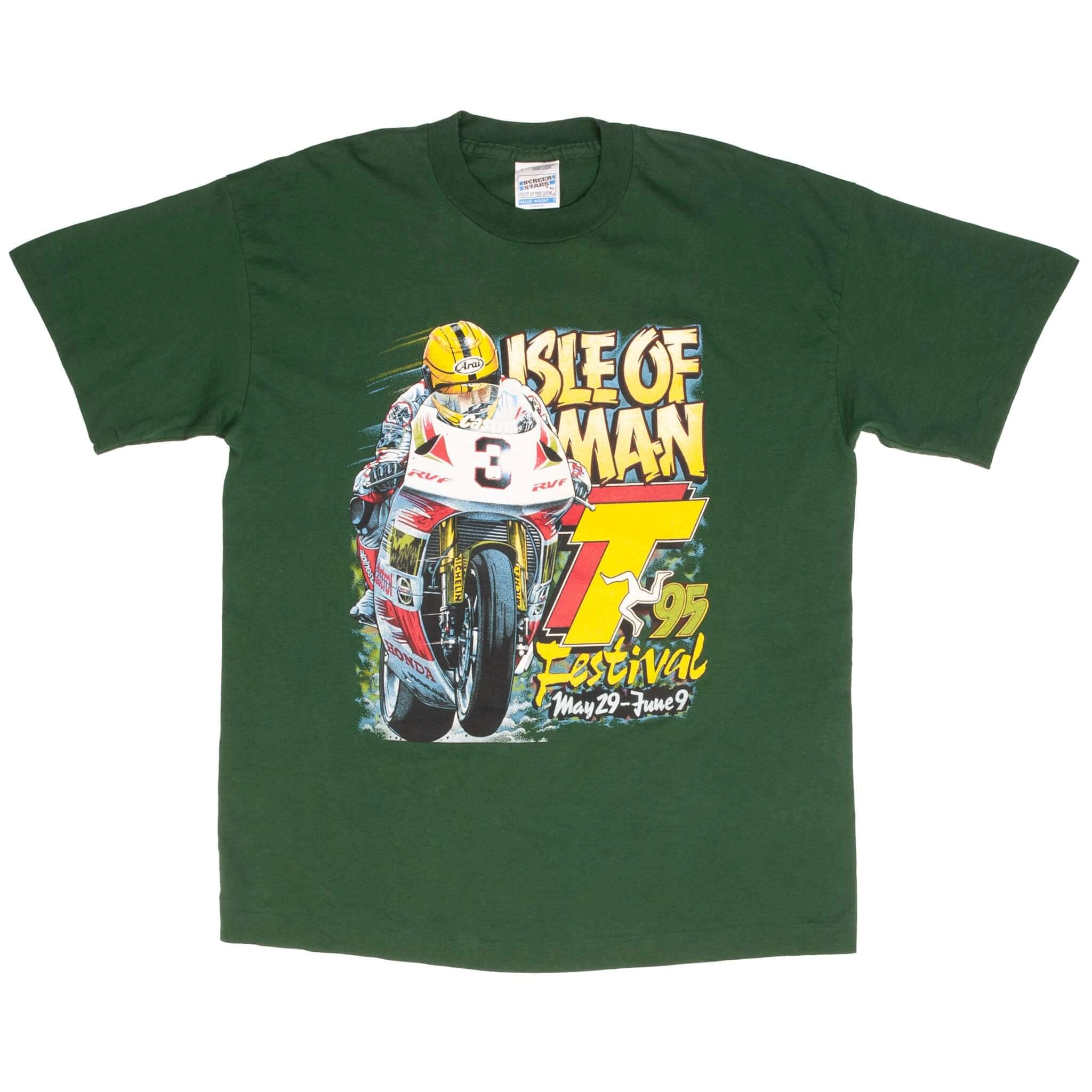 VINTAGE RACING MOTO GP ISLE OF MAN TOURIST TROPHY 1995 TEE SHIRT SIZE LARGE