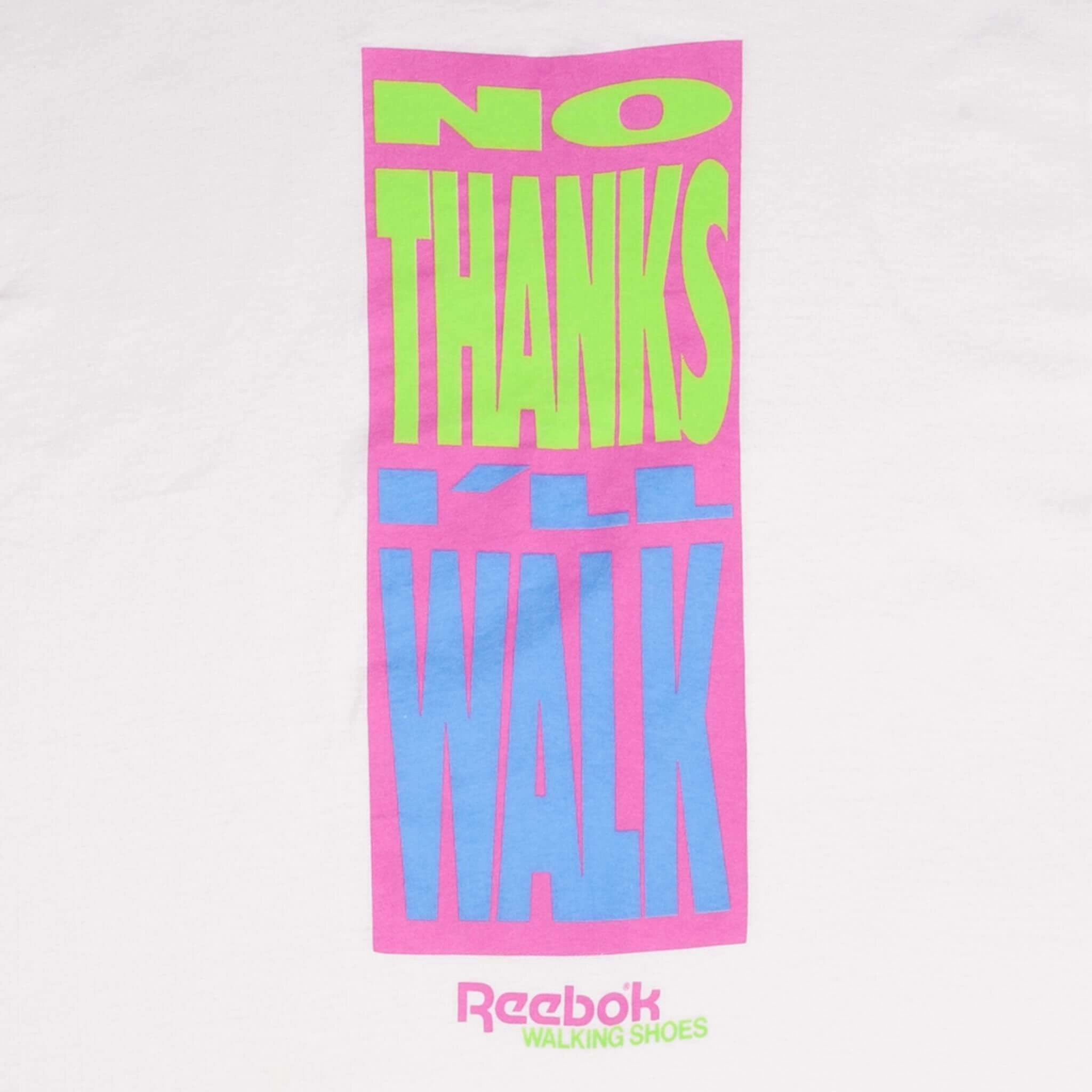 VINTAGE REEBOK I THINK I'LL WALK 1990S TEE SHIRT SIZE LARGE MADE IN USA