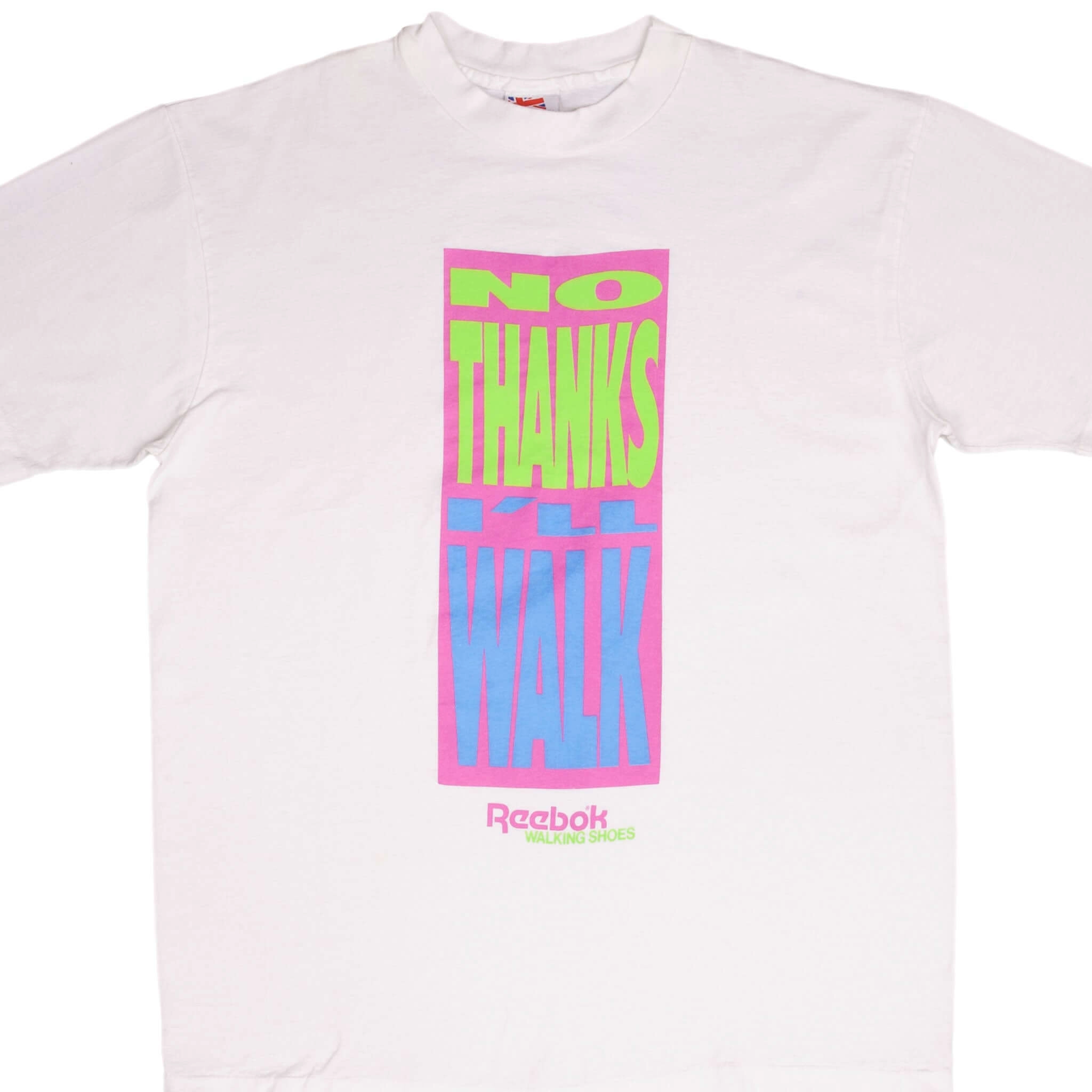 VINTAGE REEBOK I THINK I'LL WALK 1990S TEE SHIRT SIZE LARGE MADE IN USA