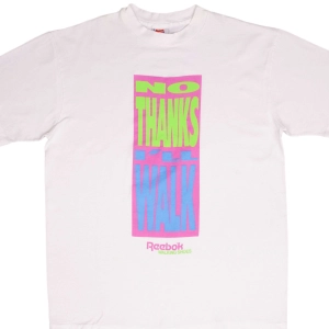 VINTAGE REEBOK I THINK I'LL WALK 1990S TEE SHIRT SIZE LARGE MADE IN USA