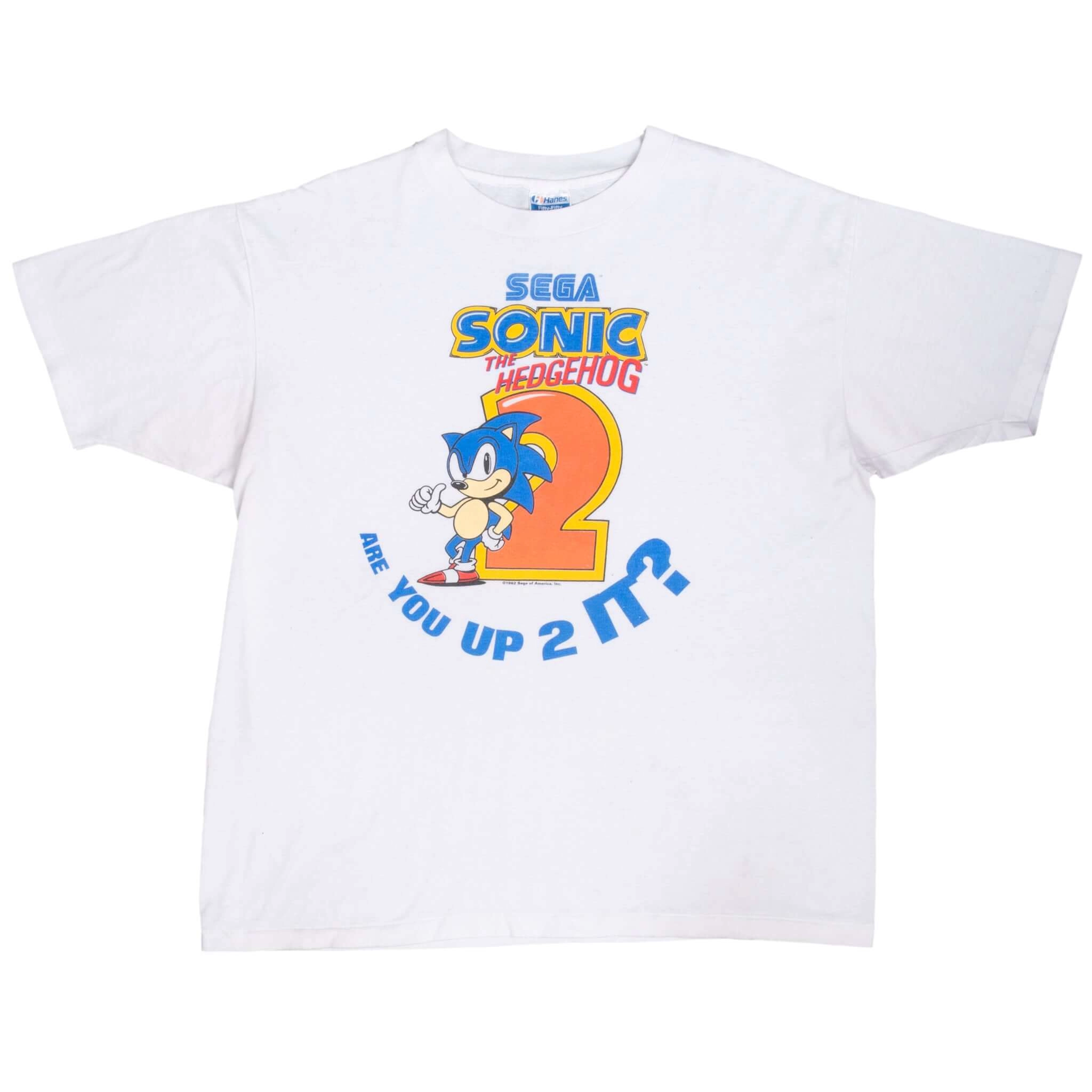 VINTAGE SEGA SONIC THE HEDGEHOG SEGA 1992 TEE SHIRT XL MADE IN USA