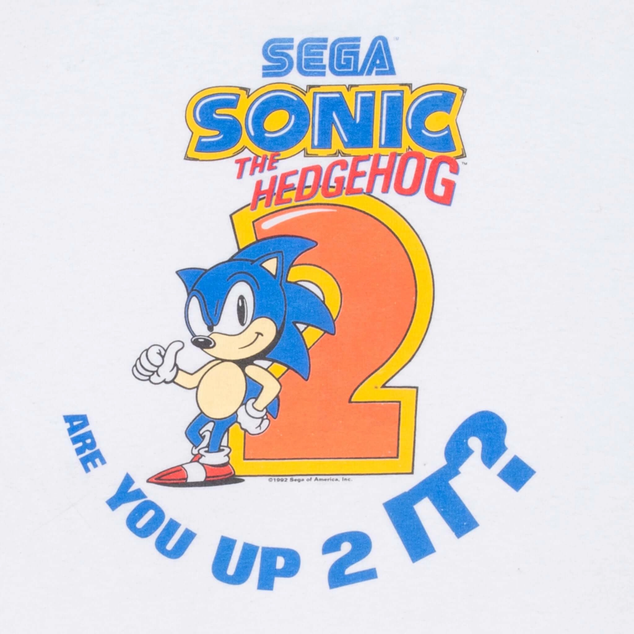 VINTAGE SEGA SONIC THE HEDGEHOG SEGA 1992 TEE SHIRT XL MADE IN USA
