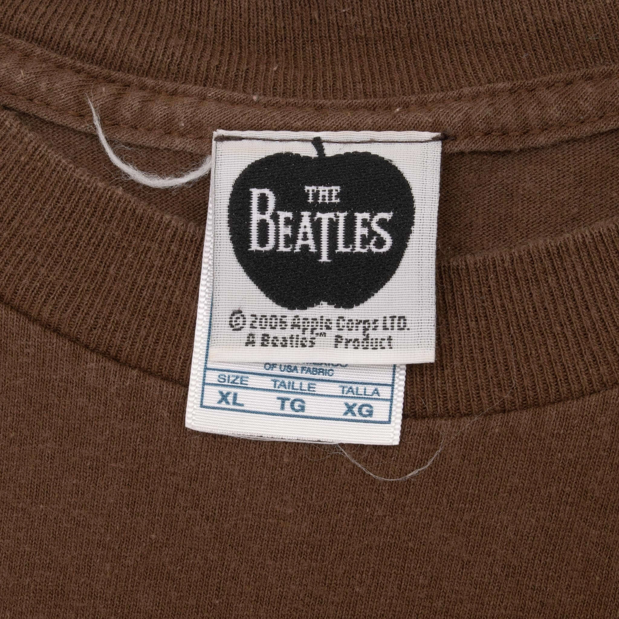 VINTAGE THE BEATLES 2006 BROWN TEE SHIRT XL