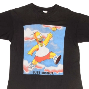 VINTAGE THE SIMPSONS HOMER JUST DONUT TEE SHIRT 1990S SIZE MEDIUM