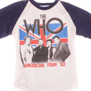 VINTAGE THE WHO AMERICAN TOUR RAGLAN TEE SHIRT 1982 SIZE SMALL MADE IN USA