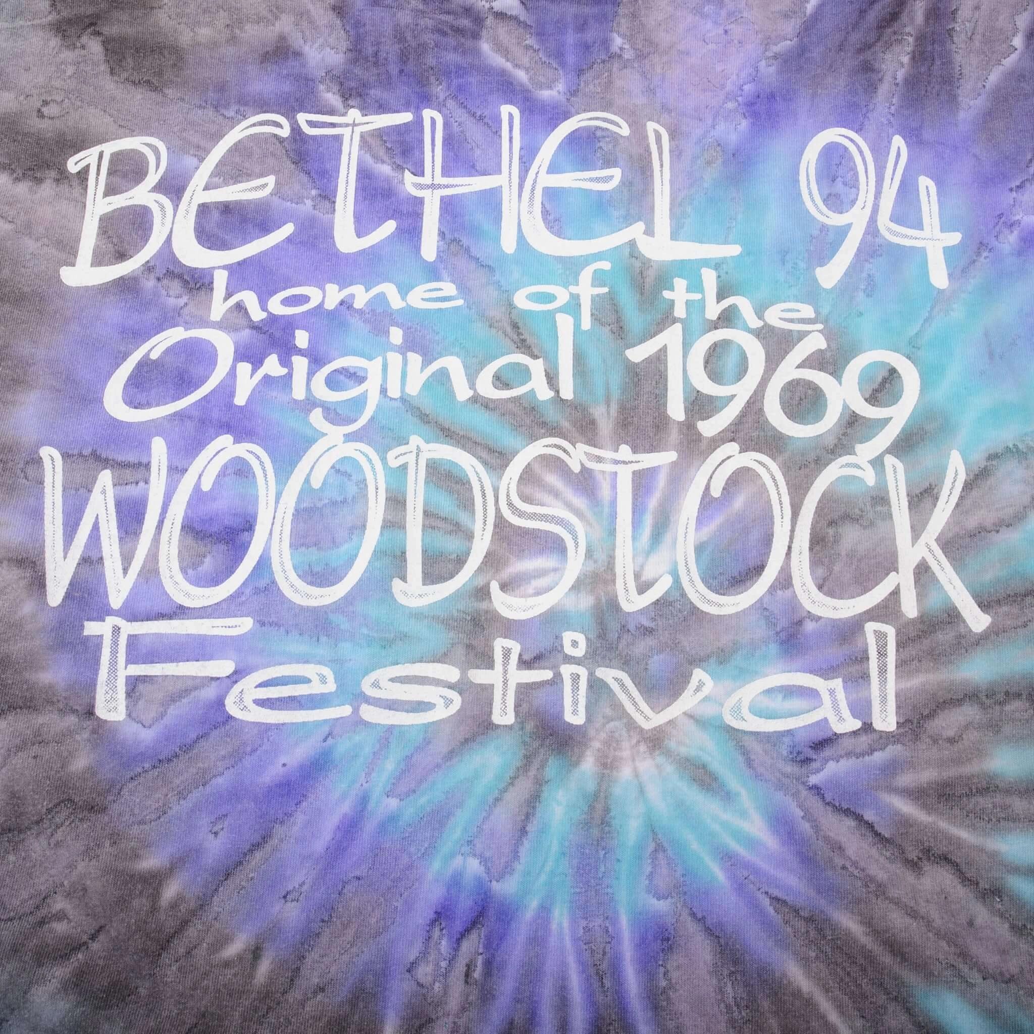 VINTAGE TIE DYE BETHEL WOODSTOCK 1994 TEE SHIRT SIZE XL MADE IN USA