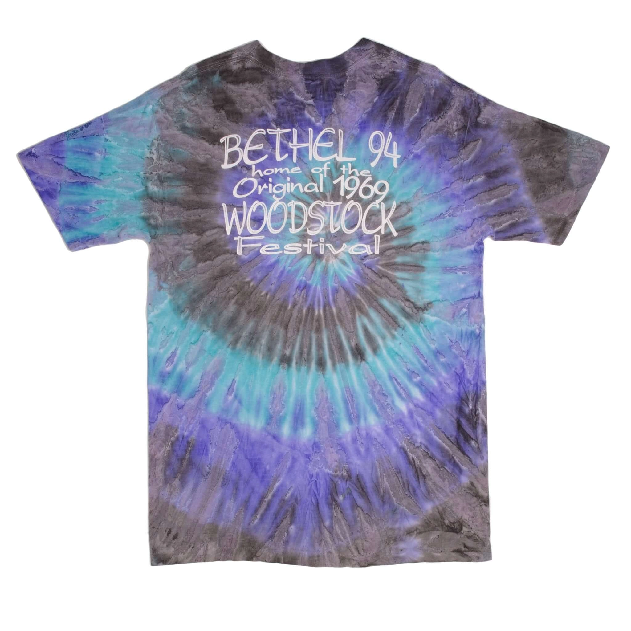 VINTAGE TIE DYE BETHEL WOODSTOCK 1994 TEE SHIRT SIZE XL MADE IN USA
