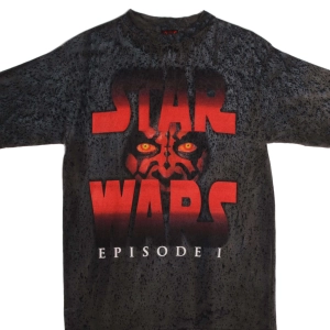 VINTAGE TIE DYE STAR WARS EPISODE 1 DARK MAUL TEE SHIRT 2000S LARGE