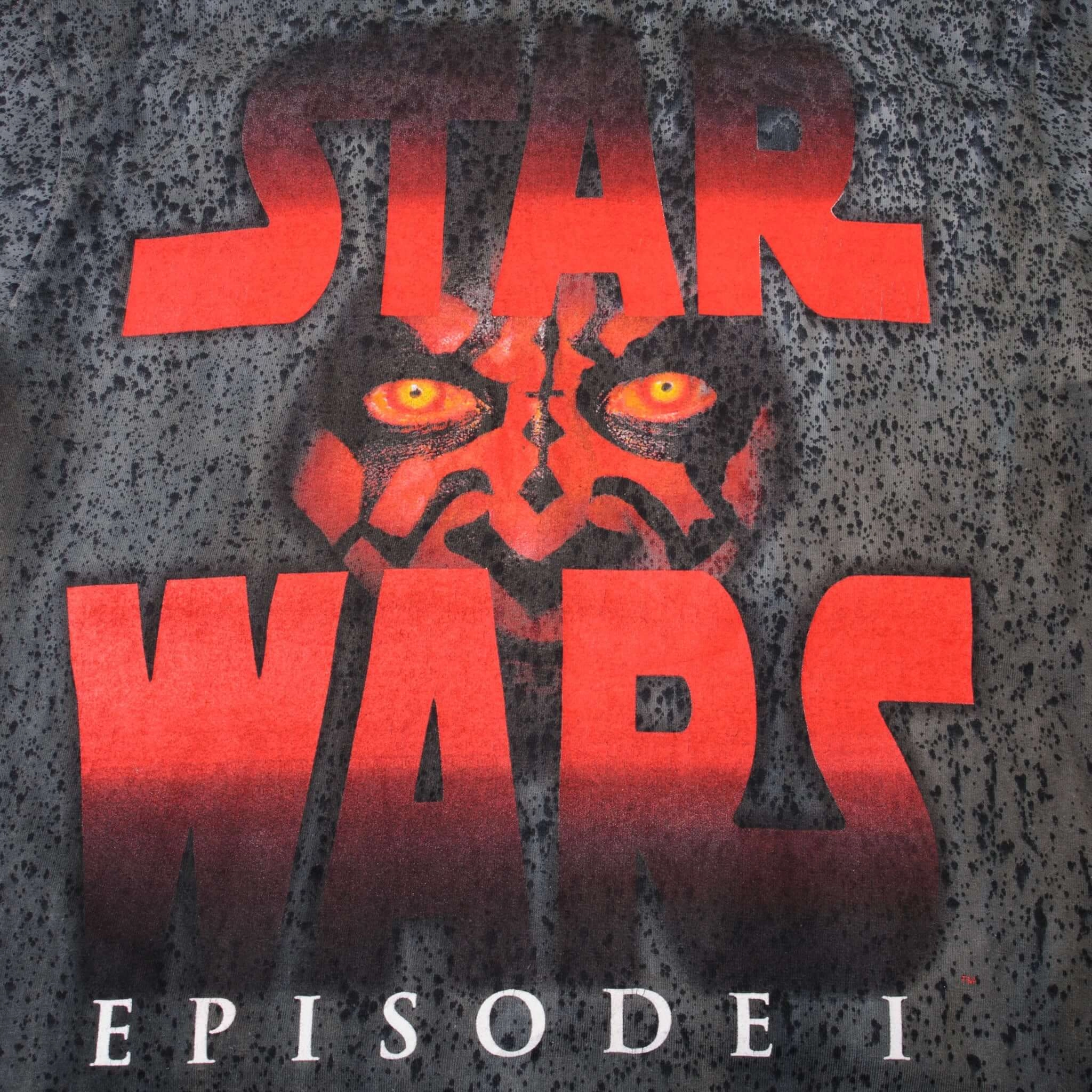 VINTAGE TIE DYE STAR WARS EPISODE 1 DARK MAUL TEE SHIRT 2000S LARGE