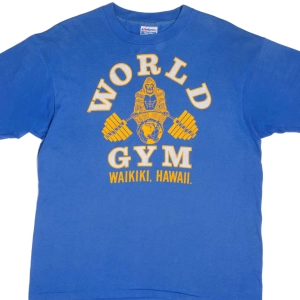 VINTAGE WORLD GYM WAIKIKI HAWAII TEE SHIRT 1990S SIZE LARGE MADE IN USA