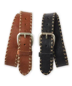 w.kleinberg Edge-Stitched Calf Belt