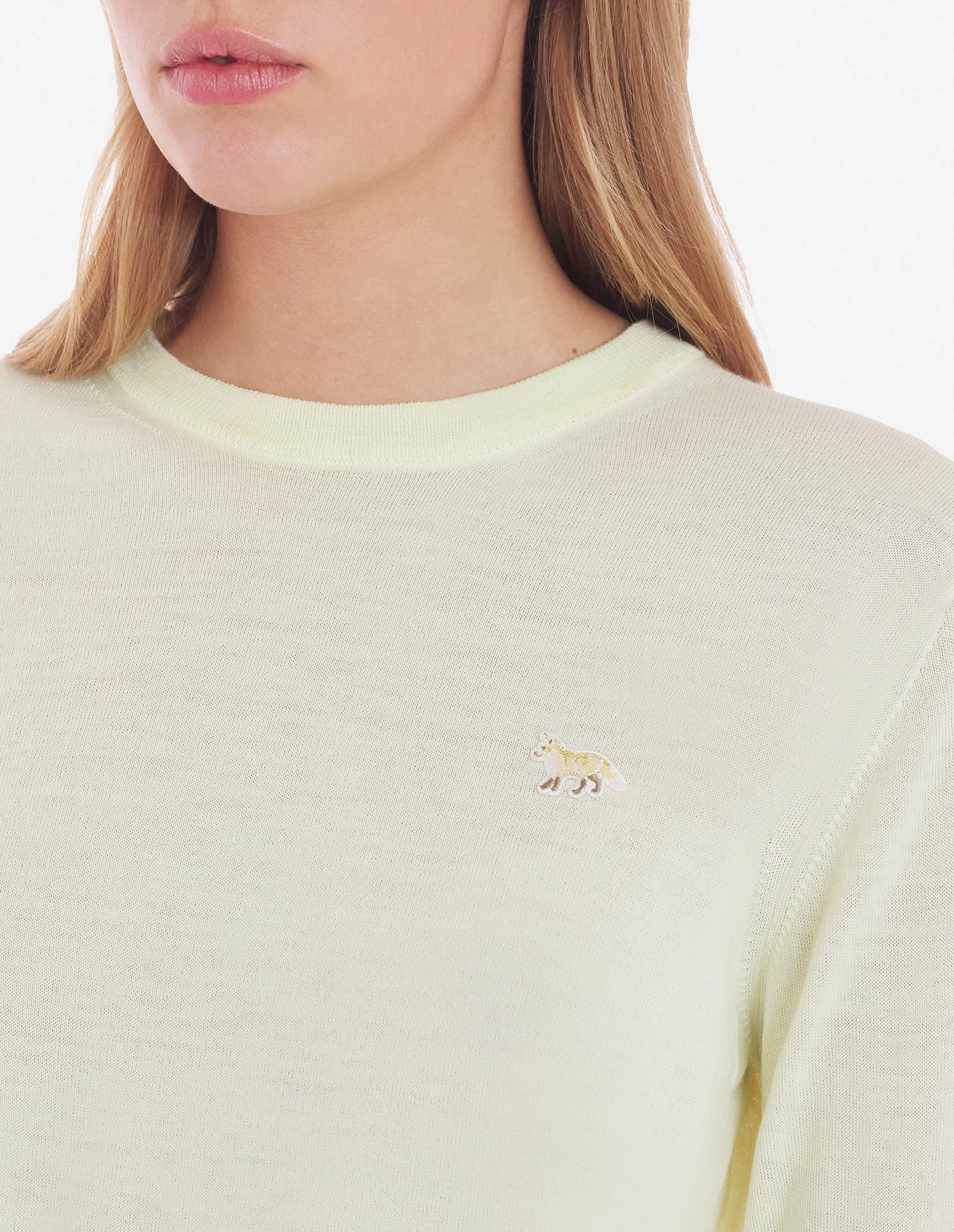 Women's Baby Fox Patch Regular Jumper Medium Lemonade